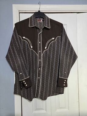 Panhandle Slim Brooks And Dunn Dark Brown Button-Front Pearl Snap Shirt
